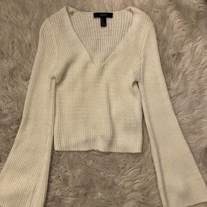 Forever 21 Cropped V Neck Sweater